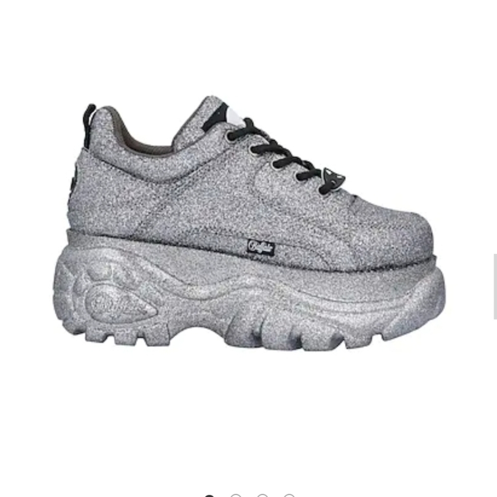 Designer Buffalo Silver Glitter Tennis Shoes.. Size 9.. Like New, worn once and